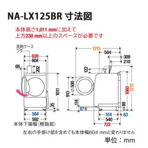 激安Panasonic ( パナソニック ) ななめドラム洗濯乾燥機 NA-LX125BR 